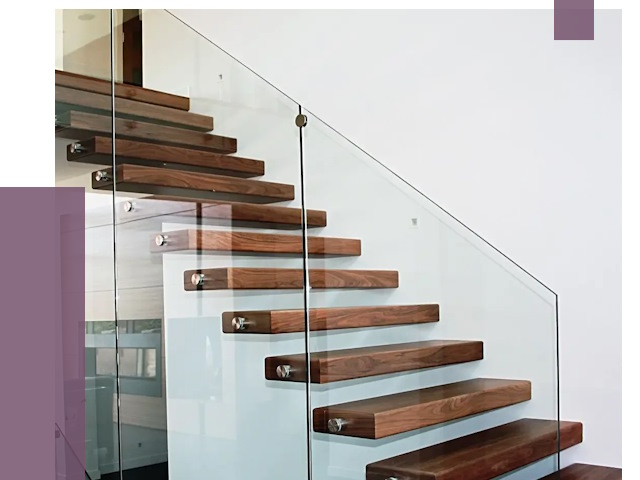 Стеклянные перила для лестницы в Алексеевке от 14680 руб.