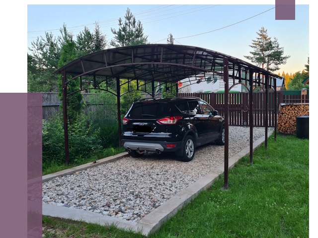 Навесы для автомобиля в Алексеевке от 13009 руб.  | ПРОЛЁТ-Лкв