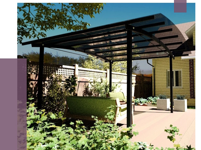 Навесы для террасы в Алексеевке от 12908 руб. под ключ | ПРОЛЁТ-Лкв