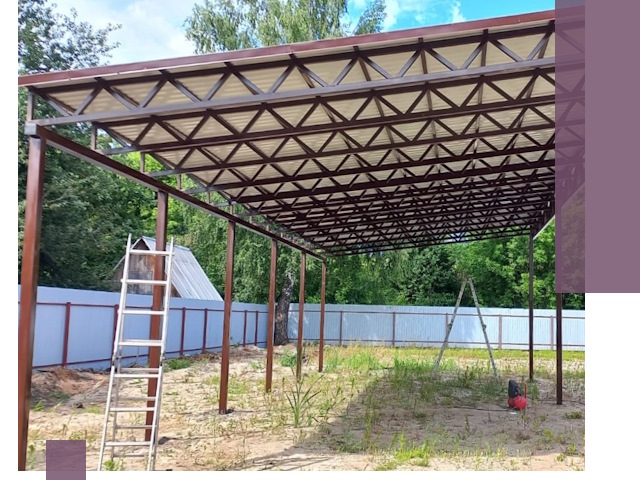 Односкатные навесы под ключ в Алексеевке — изготовление и монтаж