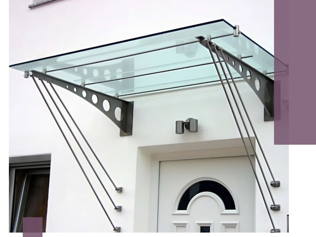 Козырьки над входом под ключ в Алексеевке — изготовление и монтаж