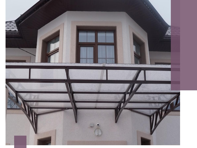 Козырьки из поликарбоната под ключ в Алексеевке