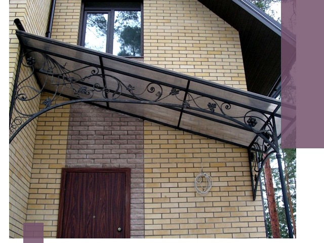 Односкатные козырьки из металла под ключ в Алексеевке