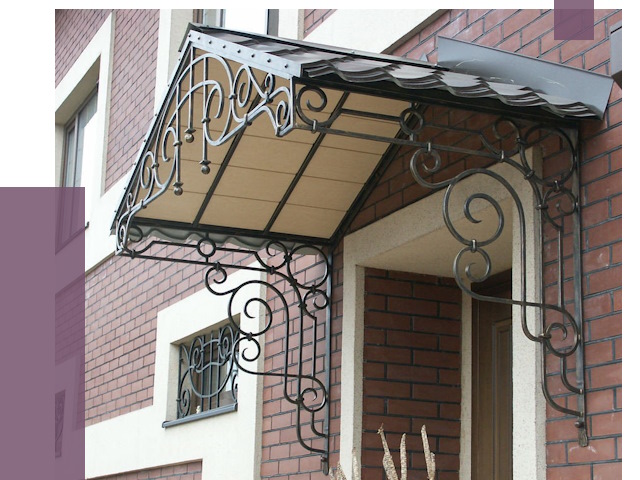 Двускатные козырьки в Алексеевке под ключ от 12655 руб.