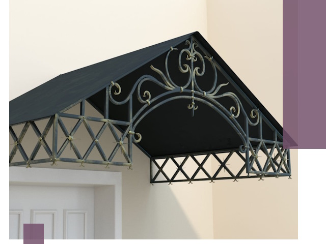 Двускатные металлические козырьки под ключ в Алексеевке