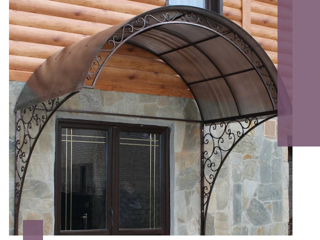 Арочные козырьки под ключ в Алексеевке: изготовление и монтаж